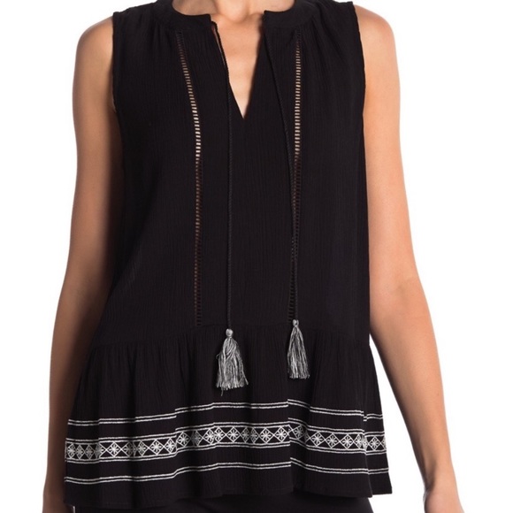 CeCe Tops - CeCe Sleeveless Embroidered Blouse